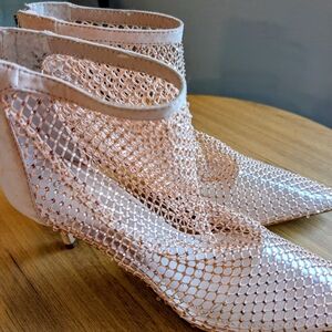 Charles David Mesh Heels - Cream